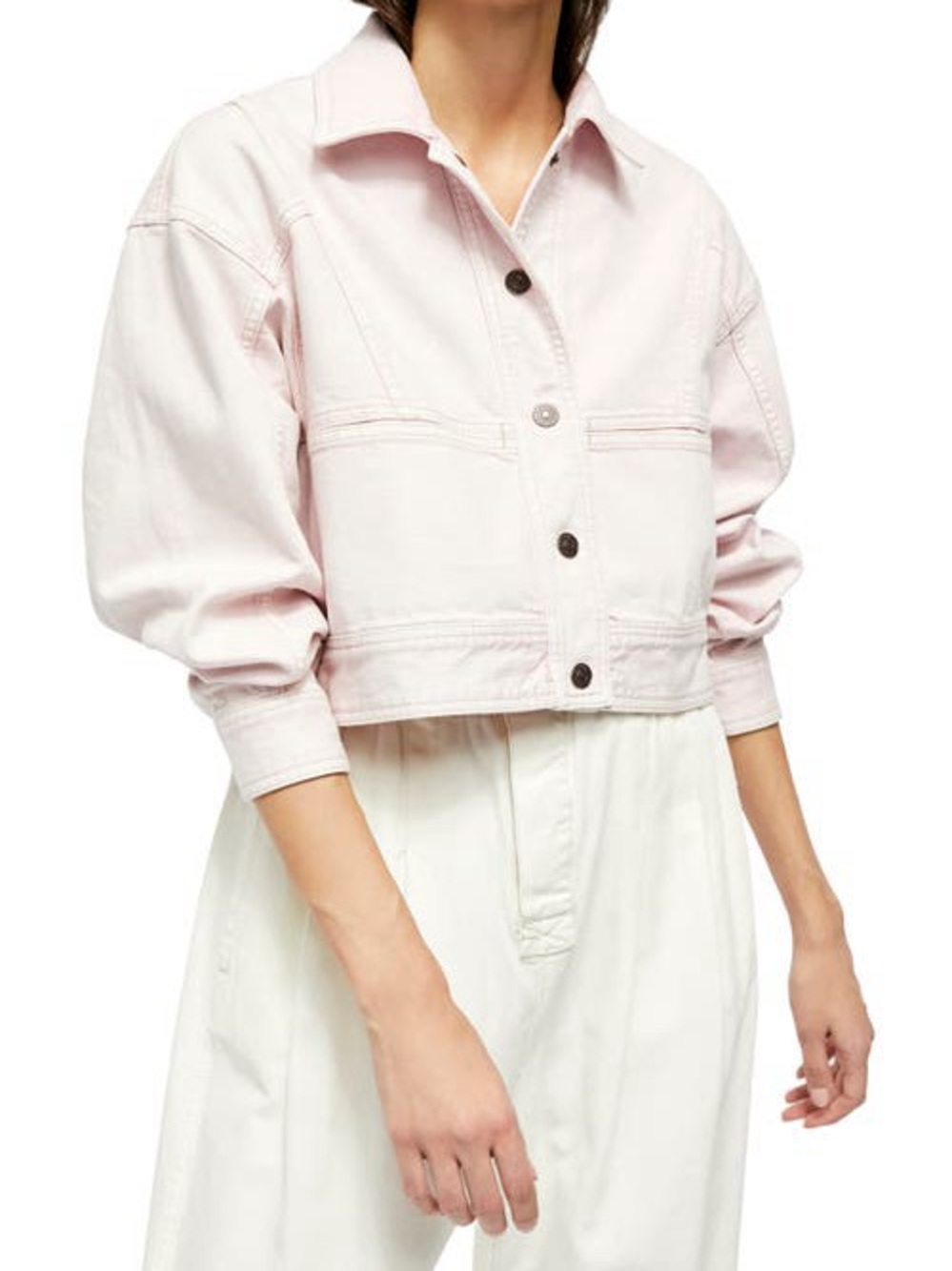 FREE PEOPLE We The Free Star Crossed Crop Denim jacket as is